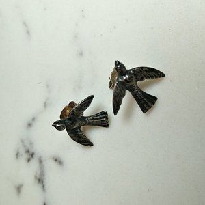 Retired James Avery Sterling Post Earrings - Birds